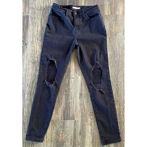 Levis Strauss & Co 721 Black High Rise Skinny Distressed Jeans Women’s 29 X 30
